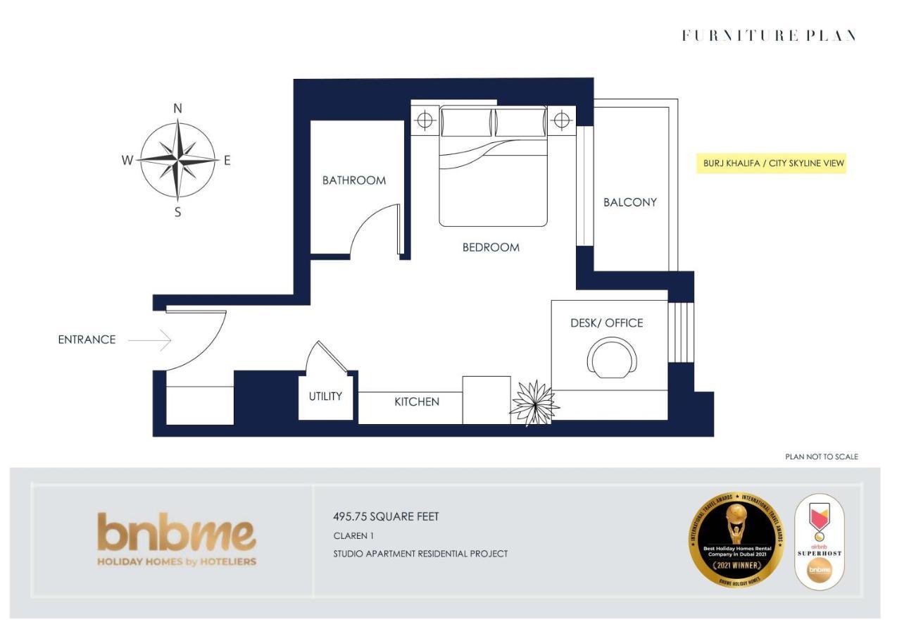 Bnbmehomes - Elegant & Stylish Studio In Downtown - 502 Dubaj Exteriér fotografie